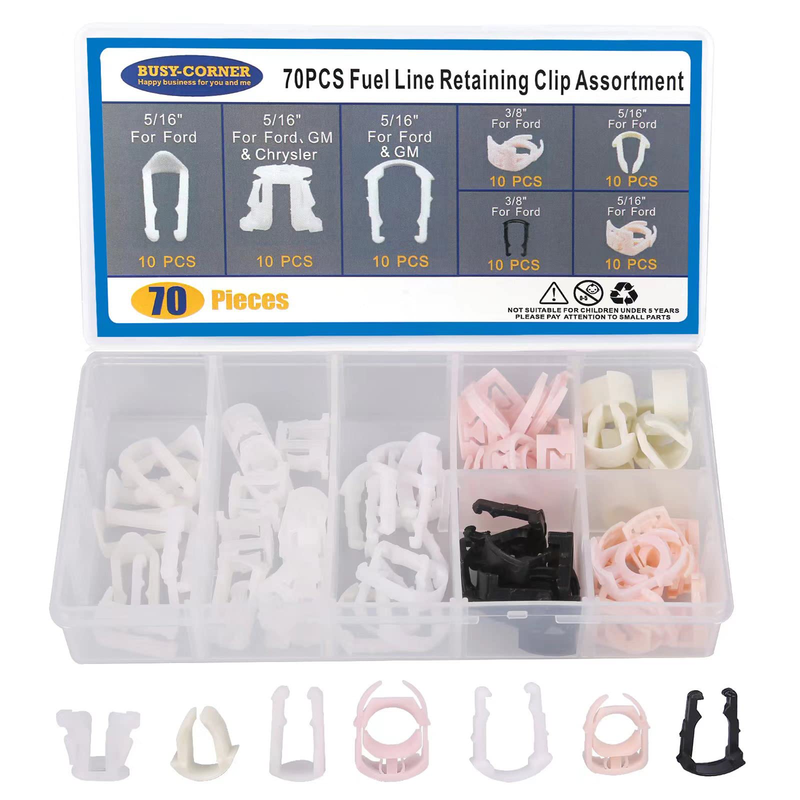 BUSY-CORNER 70 Pieces Fuel Line Retaining Clip, Fuel Line